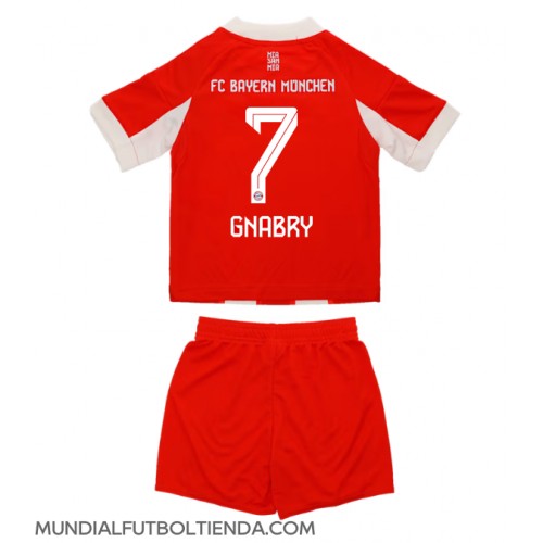 Camiseta Bayern Munich Serge Gnabry #7 Primera Equipación Replica 2025-26 para niños mangas cortas (+ Pantalones cortos)